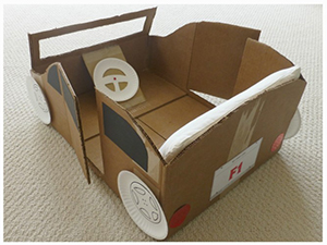 Làm ô tô cho bé từ thùng carton-bao bì carton